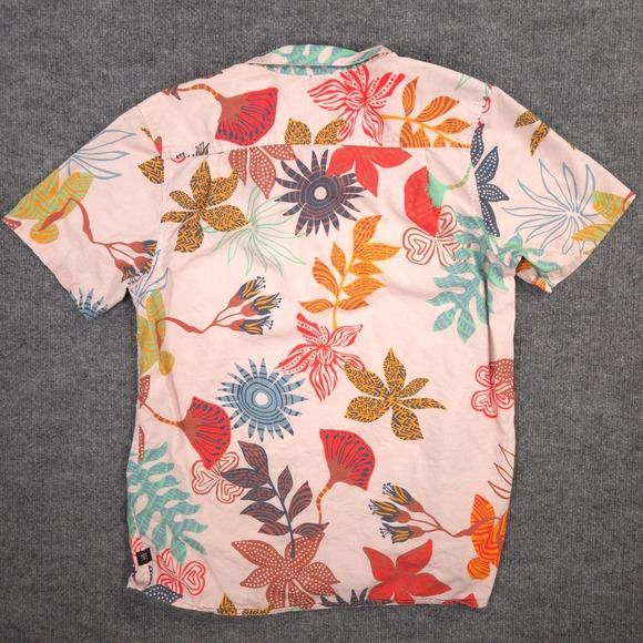 Roark Shirt Mens M Pink Multi Journey Zealandia Floral Classic Fit Short Sleeve - Picture 4 of 9